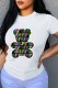 White Street Fashion Print Letter O Neck T-Shirts