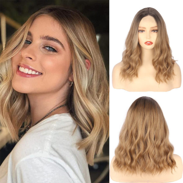 Light Khaki Fashion Casual Patchwork Wigs