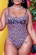 Purple Fashion Sexy Print Letter Swimwears