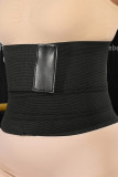 Black Fashion Solid Patchwork Bustiers