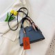 Blue Fashion Street Solid Patchwork Bags