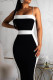 Black Sexy Solid Sequins Patchwork Spaghetti Strap One Step Skirt Dresses