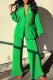Green Fashion Casual Print Letter Turndown Collar Long Sleeve Two Pieces