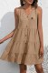Khaki Fashion Casual Print Patchwork V Neck A Line Dresses