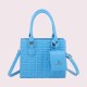 Light Blue Fashion Vintage Solid Patchwork Bags