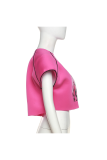 Pink Fashion Print Patchwork O Neck T-Shirts