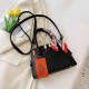 Black Fashion Street Solid Patchwork Bags