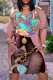 Pink Brown Fashion Casual Print Patchwork V Neck Short Sleeve Dress