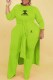 Green Fashion Casual Print Letter O Neck Long Sleeve Two Pieces