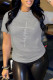 Grey Fashion Casual Patchwork Hot Drill O Neck T-Shirts