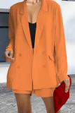 Green Fashion Solid Patchwork Turndown Collar Long Sleeve Two Pieces