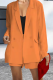 Tangerine Red Fashion Solid Patchwork Turndown Collar Long Sleeve Two Pieces