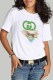 White Fashion Casual Print Letter O Neck T-Shirts