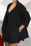 Green Fashion Solid Patchwork Turndown Collar Long Sleeve Two Pieces