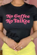 Black Casual Daily Print Letter O Neck T-Shirts