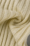 Apricot Sexy Solid Patchwork Backless Asymmetrical Turtleneck Tops