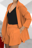 Green Fashion Solid Patchwork Turndown Collar Long Sleeve Two Pieces