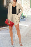 Green Fashion Solid Patchwork Turndown Collar Long Sleeve Two Pieces