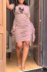 Apricot Casual Print Tassel O Neck Pencil Skirt Dresses