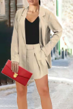 Green Fashion Solid Patchwork Turndown Collar Long Sleeve Two Pieces