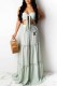 Cyan Fashion Sweet Print Patchwork Strapless Sleeveless Two Pieces