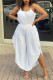 White Sexy Casual Solid Backless Spaghetti Strap Regular Jumpsuits