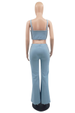 Red Casual Solid Patchwork Turndown Collar Long Sleeve Two Pieces