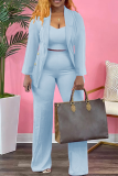 Red Casual Solid Patchwork Turndown Collar Long Sleeve Two Pieces