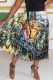 Green Fashion Elegant Print Patchwork Loose Type A Bottoms