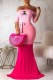 Pale Red Fashion Sexy Print Patchwork Letter Off the Shoulder Wrapped Skirt Dresses