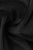Rose Red Fashion Casual Solid Bandage Patchwork Buckle Asymmetrical Turndown Collar Tops