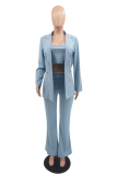 Red Casual Solid Patchwork Turndown Collar Long Sleeve Two Pieces