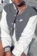 Grey Fashion Street Print Patchwork Mandarin Collar Outerwear