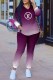 Purple Fashion Casual Gradual Change Print Letter Hooded Collar Long Sleeve Two Pieces