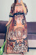 Leopard Print Fashion Casual Print Patchwork With Belt O Neck Straight Dresses