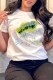 White Fashion Casual Print Letter O Neck T-Shirts