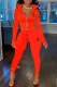 Red Fashion Casual Print Letter Zipper Collar Long Sleeve Two Pieces