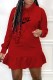 Red Fashion Casual Print Letter Hooded Collar Printed Dress Dresses