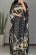 Black Fashion Casual Print Patchwork With Belt O Neck Straight Dresses