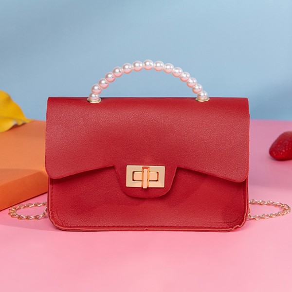 Red Fashion Casual Patchwork Chain Strap Crossbody Bag