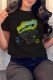 Black Fashion Casual Print Letter O Neck T-Shirts