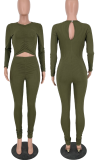 Blue Sexy Solid Hollowed Out Half A Turtleneck Skinny Jumpsuits
