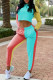 Red Blue Casual Sportswear Solid Patchwork O Neck Long Sleeve Two Pieces