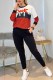 Red Fashion Casual Print Patchwork Letter O Neck Long Sleeve Two Pieces