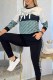 Cyan Fashion Casual Print Patchwork Letter O Neck Long Sleeve Two Pieces