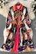 Black Fashion Elegant Print Patchwork Turndown Collar A Line Dresses