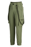 Green Fashion Casual Solid Patchwork Regular High Waist Conventional Patchwork Bottoms