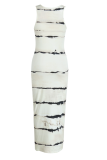 Sky Blue Sexy Striped Patchwork U Neck Pencil Skirt Dresses