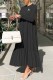 Black Fashion Elegant Print Letter O Neck Long Sleeve Dresses