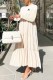 Apricot Fashion Elegant Print Letter O Neck Long Sleeve Dresses